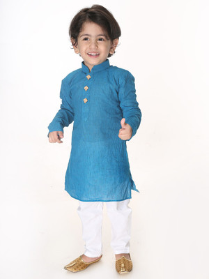 VASTRAMAY SISHU Boys Festive & Party Kurta and Pyjama Set(Light Blue Pack of 1)