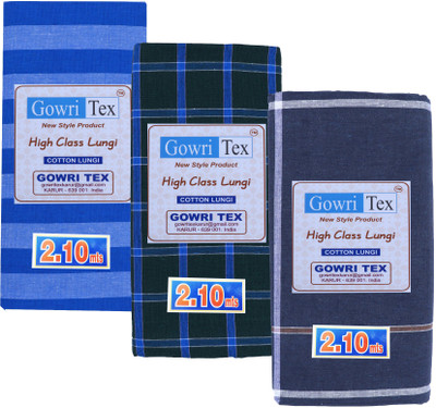 GOWRI TEX Striped, Checkered Multicolor Lungi