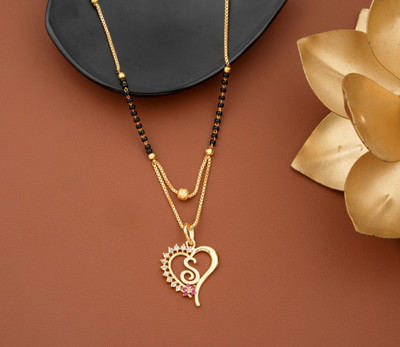 CRAFTSTER ''S'' letter antic stylish gold design mangalsutra for women Alloy Mangalsutra