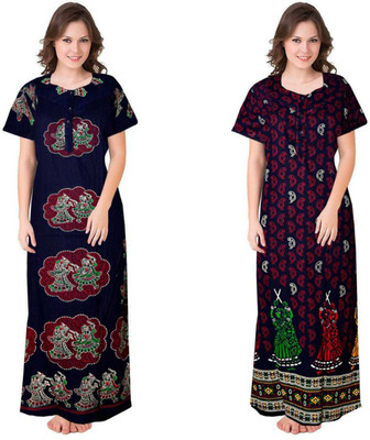 Navya Silvar Women Nighty Set(Multicolor)