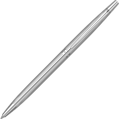 Scrikss Venus Chrome Plated Brass Body with Linear Pattern Ball Pen(Ink Color - Blue)