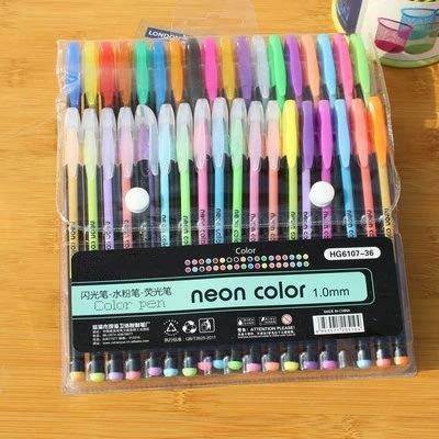 BM RETAIL Set of 36 Glitter Gel Pens Art Marker for Journal Crafting for School Kids Pen Gift Set(Multicolor)