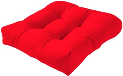 kioni Seat Patio Cushion Pillow For Chair, Balcony, Meditation, Outdoor, 50 x 50 cm Microfibre Solid Cushion Pack of 1(Red)