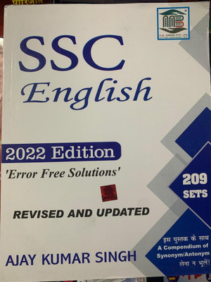 SSC English 2022 Edition Error Free Solutions 209 Sets(Hardcover, Ajay Kumar Singh)