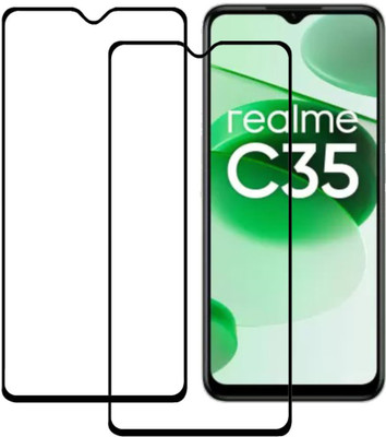 MaxR Edge To Edge Tempered Glass for Realme C35 :(Pack of 2)