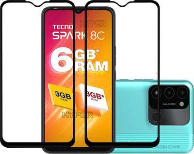 Hyper Edge To Edge Tempered Glass for Tecno Spark 8C(Pack of 2)