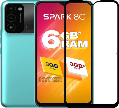 Hyper Edge To Edge Tempered Glass for Tecno Spark 8C(Pack of 1)