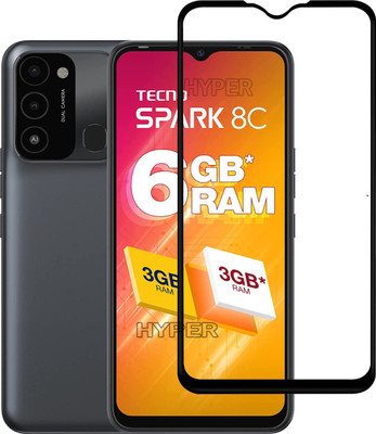 Hyper Edge To Edge Tempered Glass for Tecno Spark 8C(Pack of 1)