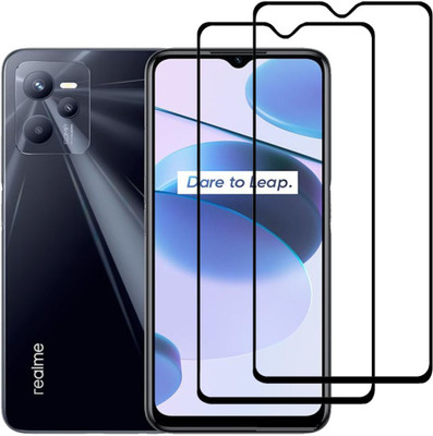 MaxR Edge To Edge Tempered Glass for Realme C35(Pack of 2)