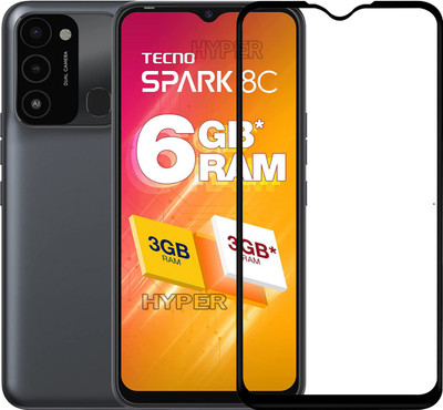 Hyper Edge To Edge Tempered Glass for Tecno Spark 8C(Pack of 1)
