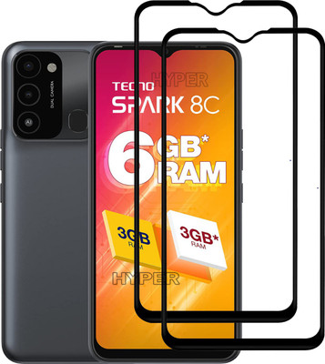 Hyper Edge To Edge Tempered Glass for Tecno Spark 8C(Pack of 2)