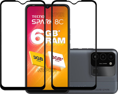 Hyper Edge To Edge Tempered Glass for Tecno Spark 8C(Pack of 2)