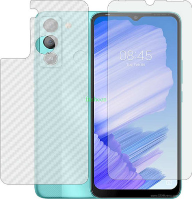 Fasheen Front and Back Tempered Glass for TECNO POP 5 LTE BD4 (Front Matte Finish & Back 3d Carbon Fiber)(Pack of 2)