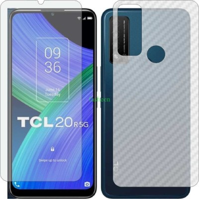 Fasheen Front and Back Tempered Glass for TCL 20R 5G (Front Matte Finish & Back 3d Carbon Fiber)(Pack of 2)