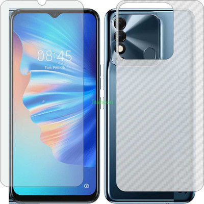 Fasheen Front and Back Tempered Glass for TECNO SPARK 8T KG6P (Front Matte Finish & Back 3d Carbon Fiber)(Pack of 2)