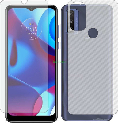 Fasheen Front and Back Tempered Glass for MOTOROLA G PURE (Front Matte Finish & Back 3d Carbon Fiber)(Pack of 2)