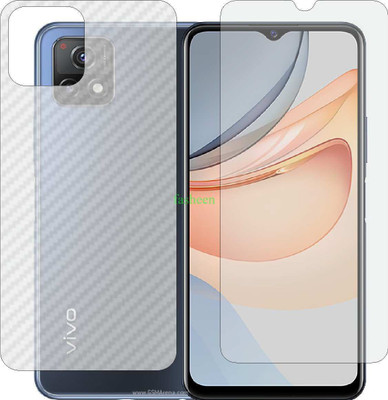 Fasheen Front and Back Tempered Glass for VIVO Y54S (Front Matte Finish & Back 3d Carbon Fiber)(Pack of 2)