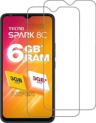 Hyper Tempered Glass Guard for Tecno Spark 8C(Pack of 2)