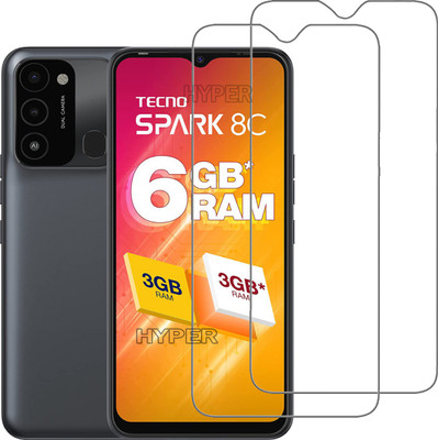 Hyper Tempered Glass Guard for Tecno Spark 8C(Pack of 2)