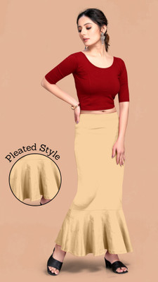 SCUBE DESIGNS SC_PC_PLEATS_3502_BIEGE Nylon Blend Petticoat(M)