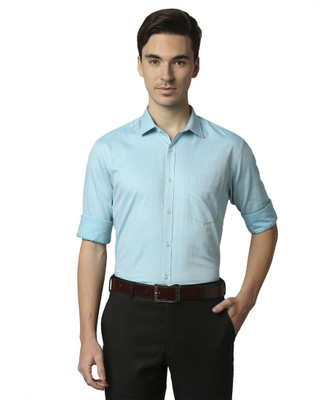 PARK AVENUE Men Solid Formal Light Blue Shirt