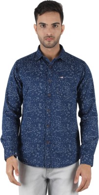 MONTE CARLO Men Printed Casual Dark Blue Shirt