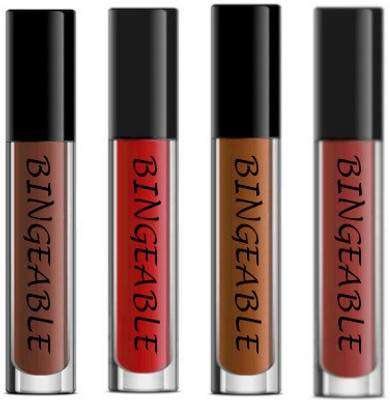 LARA KOSSLER Long Lasting& Waterproof Liquid Matte Lipstick Red Mini 4 Pcs(Red, 30 ml)