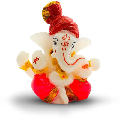yogi Pagdi Ganesha Idols for Dashboard Decorative Showpiece  -  6 cm(Resin, Multicolor)