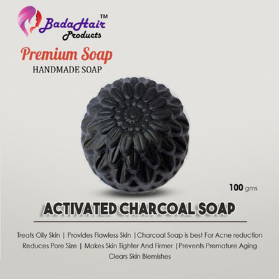 BadaHair Activated Charcoal Soap Skin Whitening ,Pimples, Blackheads Soap (1x100 g)(100 g)