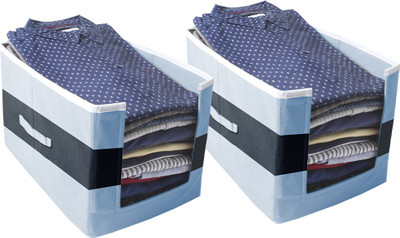 PrettyKrafts Polyester Storage Basket(Pack of 2)