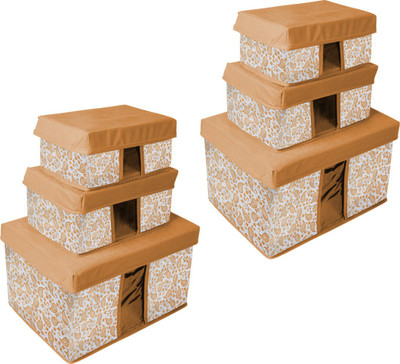 PrettyKrafts Polyester Storage Basket(Pack of 2)