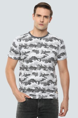 LOUIS PHILIPPE Printed Men Round Neck Grey T-Shirt