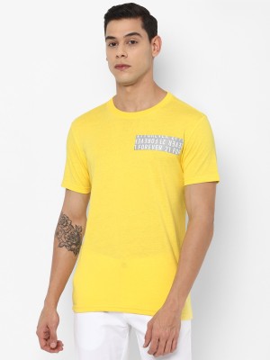 FOREVER 21 Graphic Print Men Round Neck Yellow T-Shirt