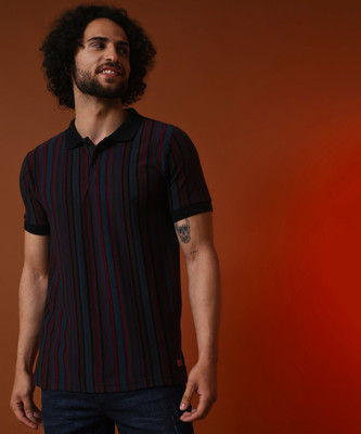 CAMPUS SUTRA Striped Men Polo Neck Multicolor T-Shirt