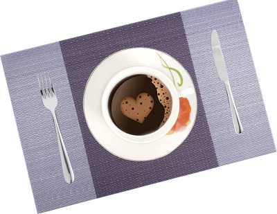 VYATIRANG Rectangular Pack of 4 Table Placemat(Brown, PVC, Polyester)