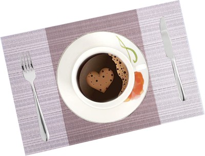 VDNSI Rectangular Pack of 6 Table Placemat(Beige, PVC)
