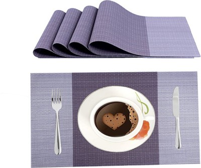 VDNSI Rectangular Pack of 4 Table Placemat(Brown, PVC)
