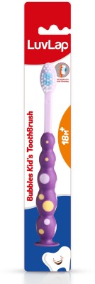 LuvLap Bubbles Kids Toothbrush with Soft Bristles, BPA Free, Suction Cup Extra Soft Toothbrush