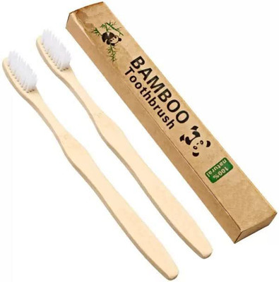VARUDI Bamboo Charcoal Toothbrush ( Pack of 2 ) Soft Toothbrush Extra Soft Toothbrush(Pack of 2)