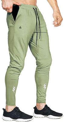 AVOLT Solid Men Green Track Pants
