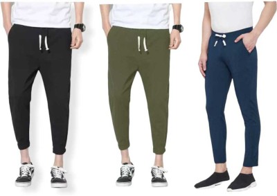 Divdot Solid Men Black, Olive, Blue Track Pants