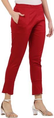 Shopbering Regular Fit Women Red Trousers