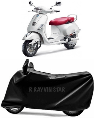 R Rayvin Star Two Wheeler Cover for Piaggio(Vespa VXL, Black)