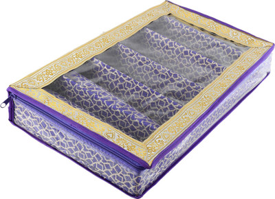 KUBER INDUSTRIES Multi Saqare Design 5 Rod Bangle Box/Case With Tranasparent Top (Purple) Make up, Jewellery Vanity Box(Purple)