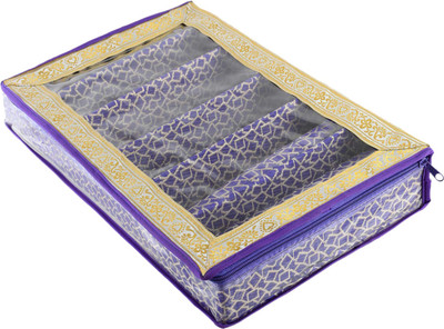 KUBER INDUSTRIES Multi Saqare Design 6 Rod Bangle Box/Case With Tranasparent Top (Purple) Make up, Jewellery Vanity Box(Purple)