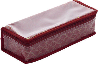 KUBER INDUSTRIES Tribal Design Laminated 1 Rod Bangle Box/Case With Tranasparent Top (Maroon) Make up, Jewellery Vanity Box(Maroon)