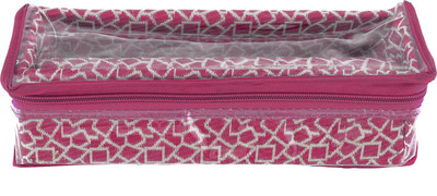 KUBER INDUSTRIES Multi Saqare Design Laminated 1 Rod Bangle Box/Case With Tranasparent Top (Pink) Make up, Jewellery Vanity Box(Pink)