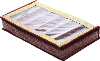 KUBER INDUSTRIES Tribal Design Laminated 6 Rod Bangle Box/Case With Tranasparent Top (Maroon) Make up, Jewellery Vanity Box(Maroon)