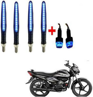 QZ DEVICE Front, Rear LED Indicator Light for Hero Splendor, Universal For Bike(Blue)