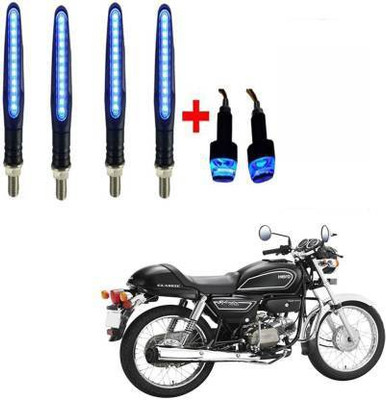 QZ DEVICE Front, Rear LED Indicator Light for Hero Splendor, Universal For Bike(Blue)